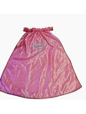 Supergirl Pink Satin Cape Glitter S Logo Girls Halloween Costume OS